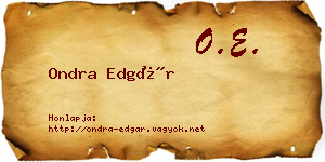 Ondra Edgár névjegykártya